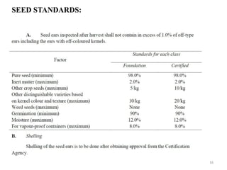 16
SEED STANDARDS:
 