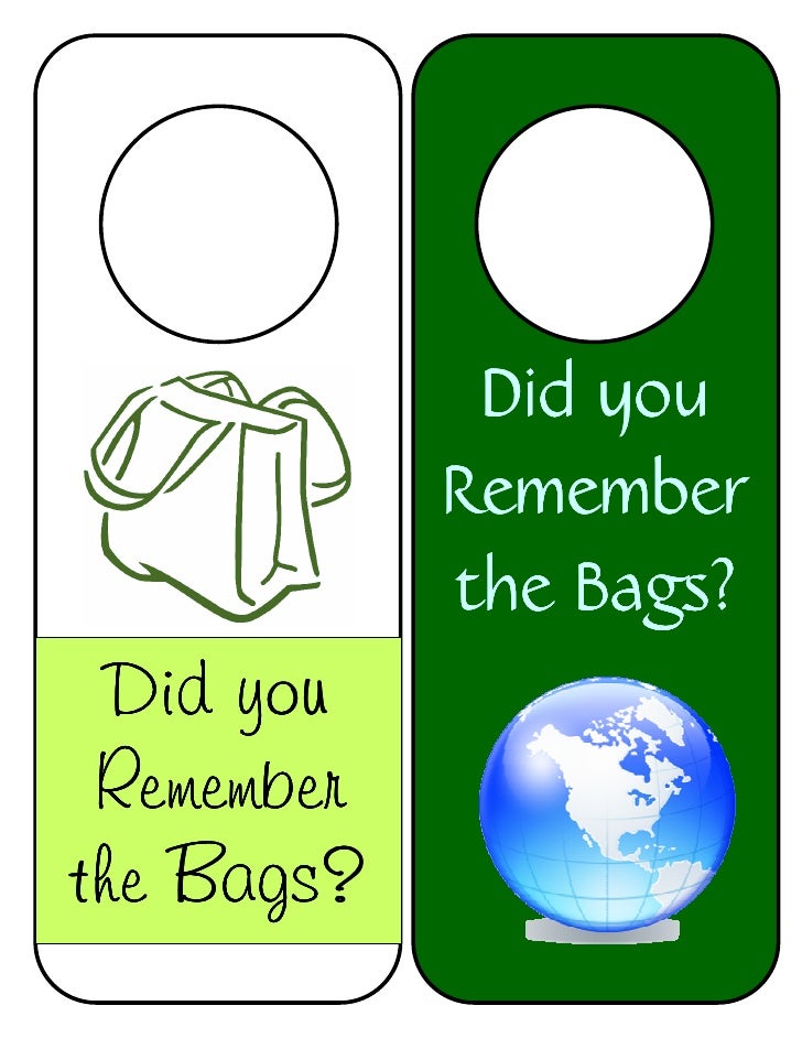 Bring the Bag Reminder Door Hangers
