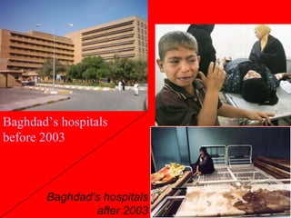 Baghdad’s hospitals before 2003 Baghdad’s hospitals after 2003 