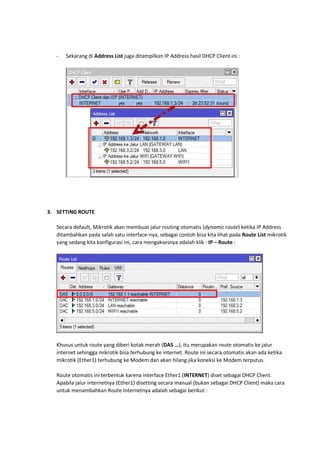 Bagian 1 setting dasar rb750 untuk lan & hotspot | PDF
