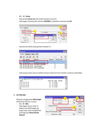 Bagian 1 setting dasar rb750 untuk lan & hotspot | PDF