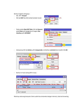 Bagian 1 setting dasar rb750 untuk lan & hotspot | PDF