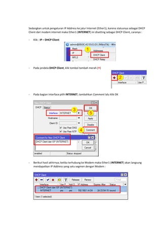 Bagian 1 setting dasar rb750 untuk lan & hotspot | PDF