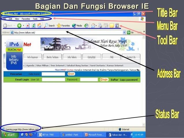 Bagian Dan Fungsi Browser Ie