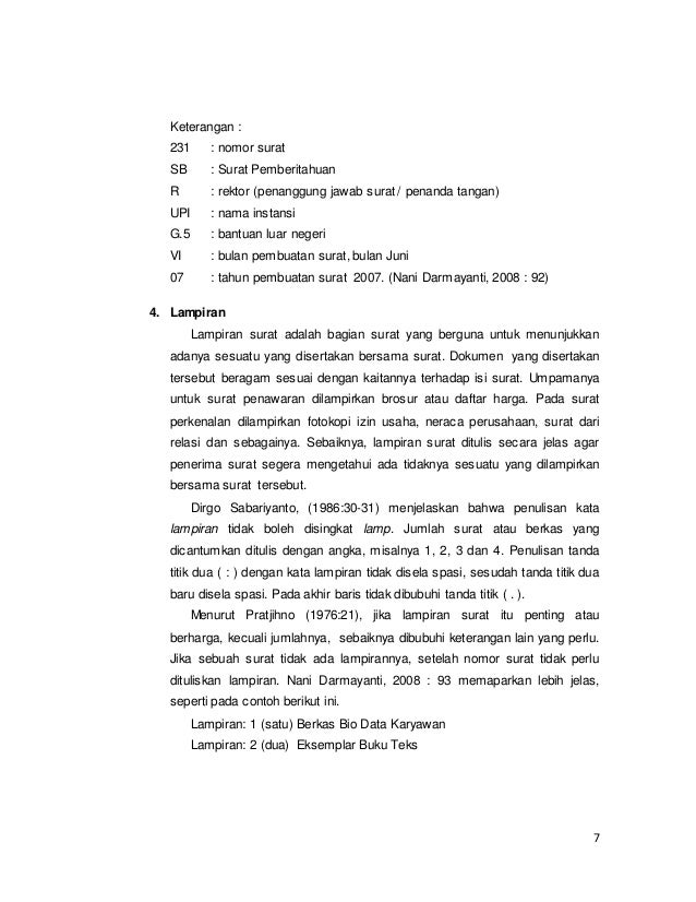 Bagian dan fungsi surat