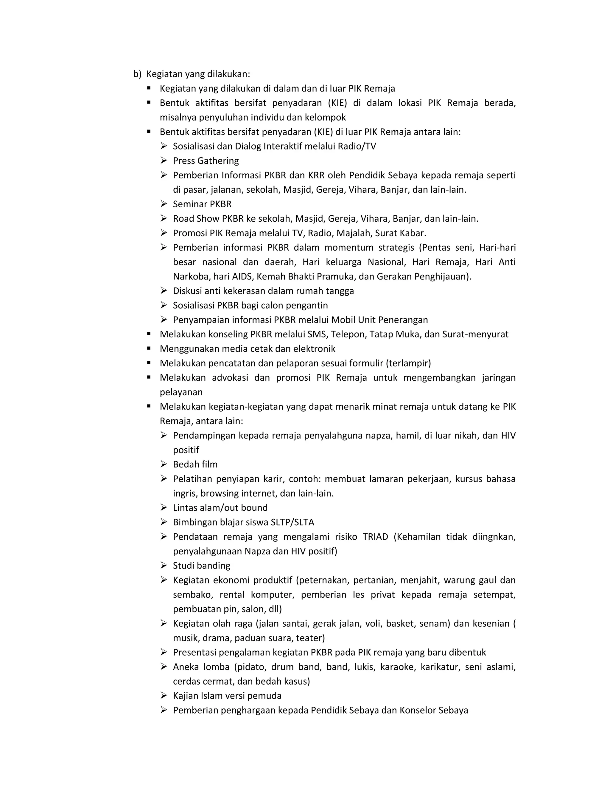 Bagian II Program Pemerintah PIK-Remaja