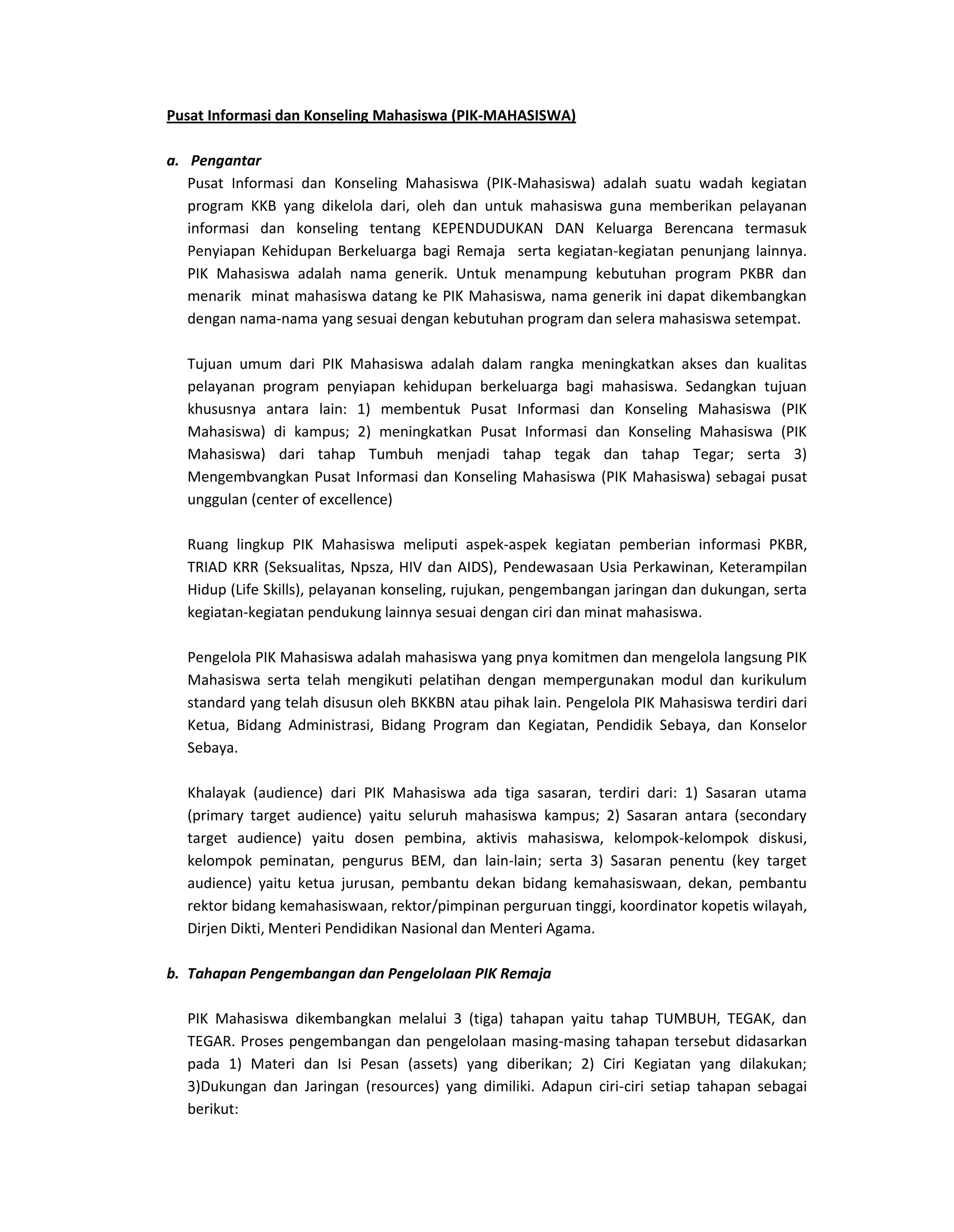 Bagian II Program Pemerintah PIK-Remaja