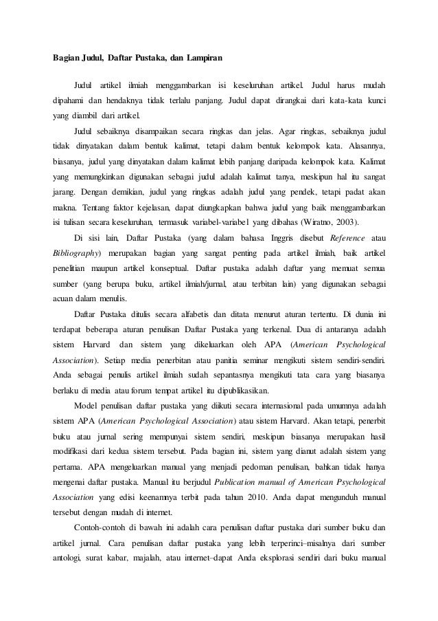 Bagian Penting Lain dalam Artikel Ilmiah