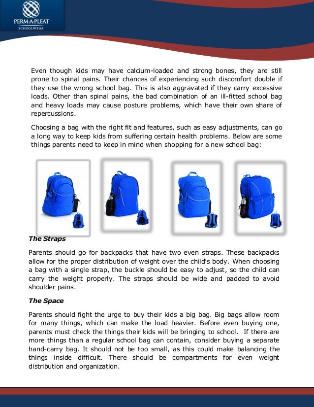 Bag to school choosing the right school bag