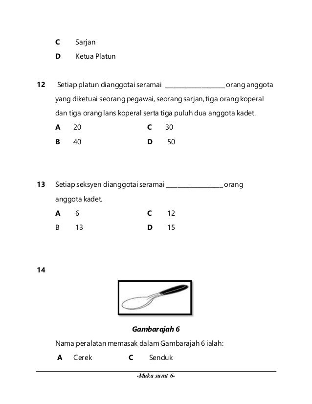 Soalan TKRS Tahun 4 bahagian A