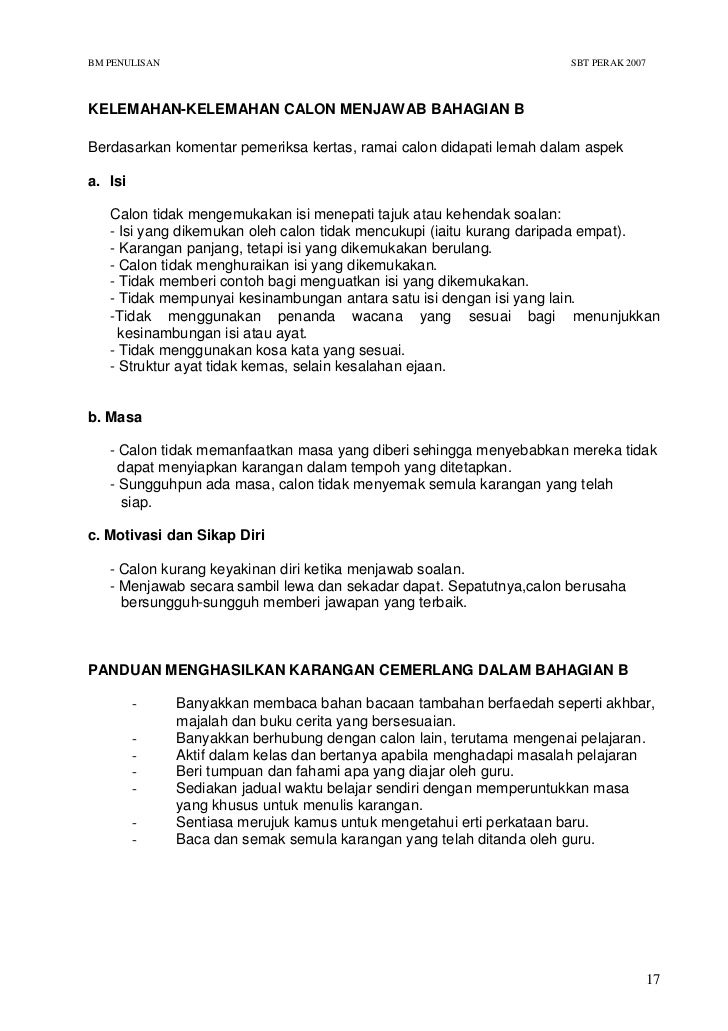 Contoh Soalan Bm Upsr Kertas 2 - Contoh Ole