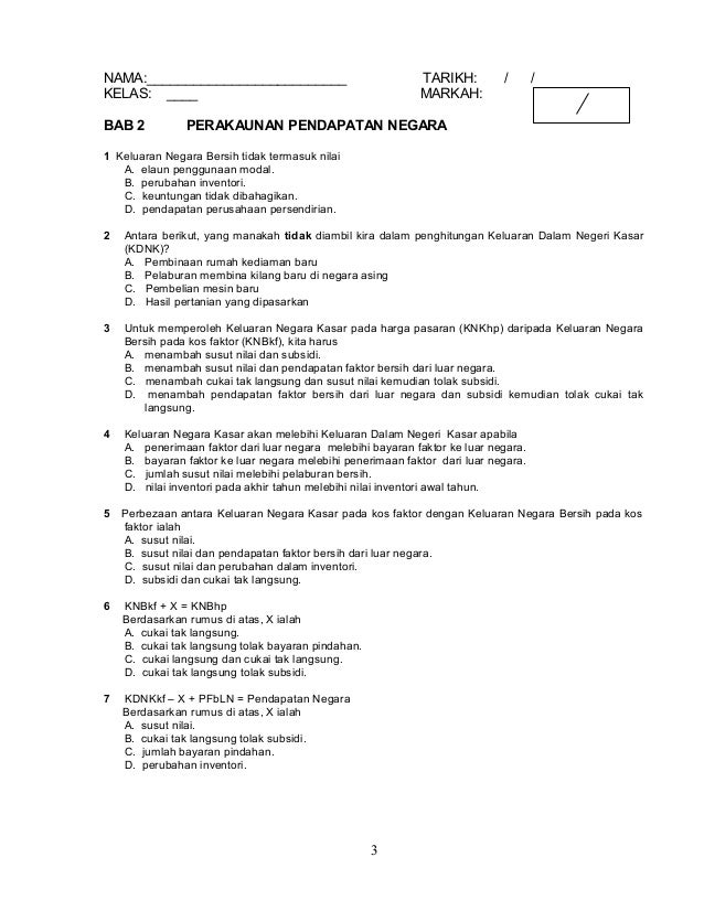 Bahagian A Soalan Aneka Pilihan