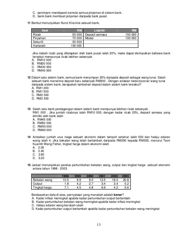 Bahagian A Soalan Aneka Pilihan