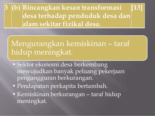 Kuliah 9 - PROSES PERUBAHAN DESA DI MALAYSIA DAN KESAN 