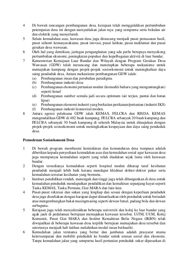 Geografi Stpm Bahagian B Transformasi Desa Dan Pembandaran