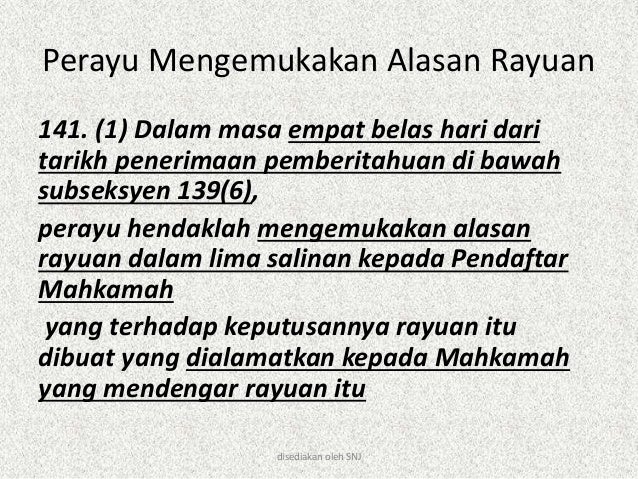 Dalam Mahkamah Rayuan Malaysia Bidangkuasa