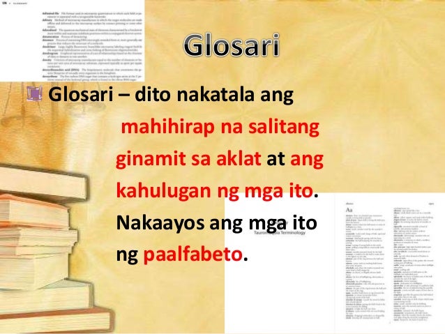 Saan Maikita Ang Glosari Sa Aklat