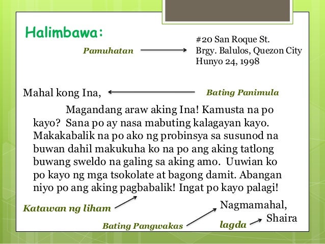 Sample Detailed Lesson Plan On Bahagi Ng Liham Bahagi Gilid Rin Bee ...