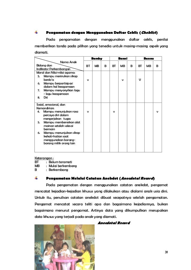 Checklist Indikator Perkembangan Anak Usia 4 5 Tahun - Tentang Tahun