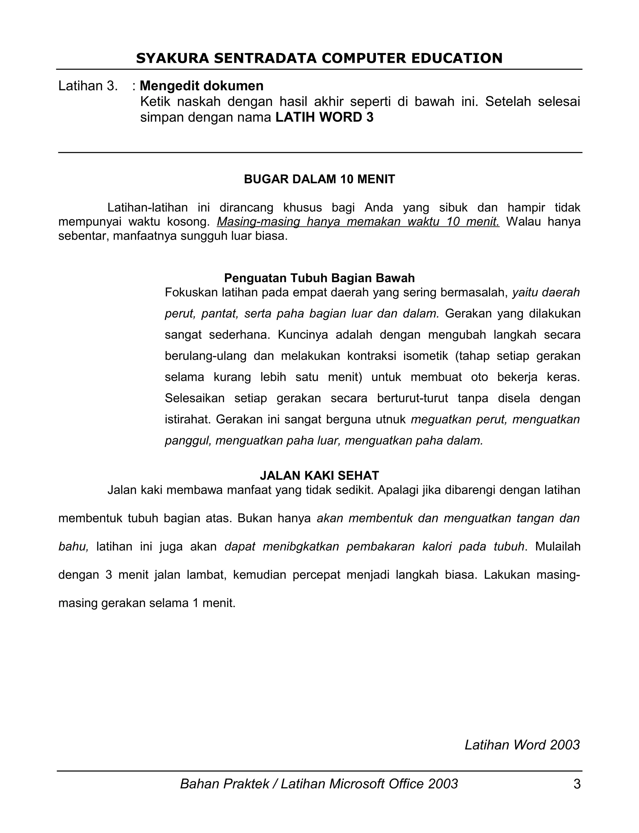 Bahan praktek-microsoft-office-2003 | DOC