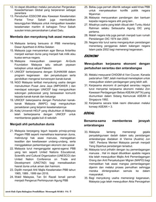 Nota Sejarah Tingkatan 5 Bab 9 Malaysia Dalam Kerjasama Antarabangsa