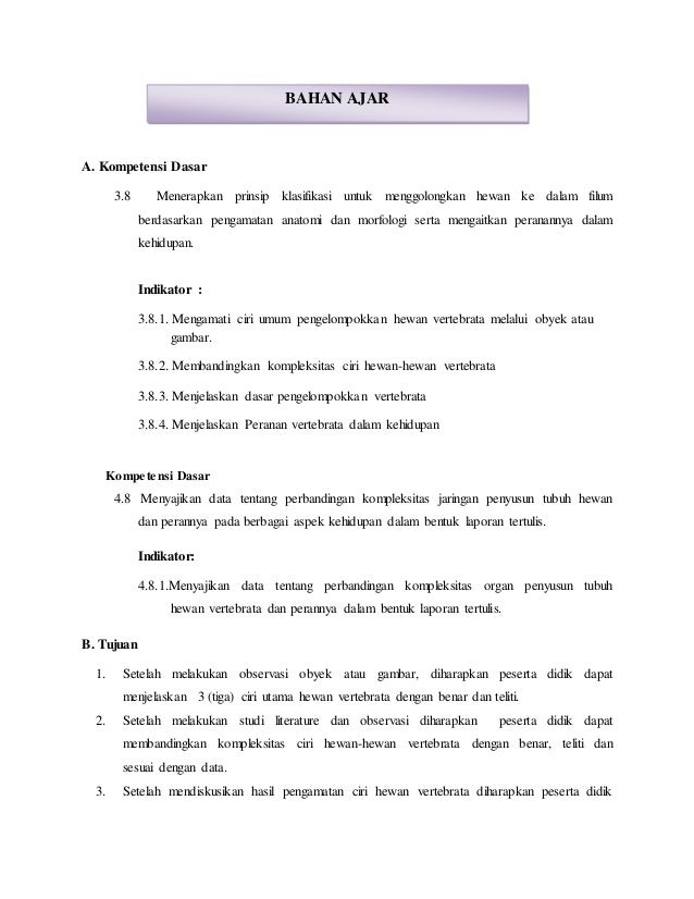 Bahan Ajar Vertebrata