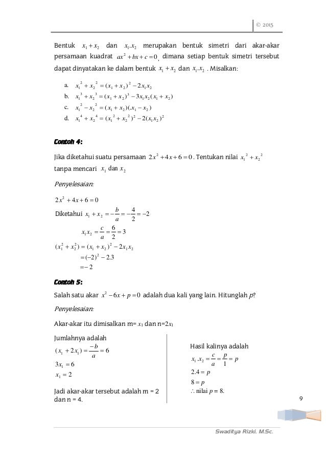110+ Contoh Soal Aplikasi Persamaan Kuadrat + Jawaban
