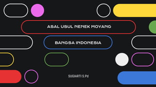 ASAL USUL NENEK MOYANG
BANGSA INDONESIA
SUGIARTI S.Pd
 