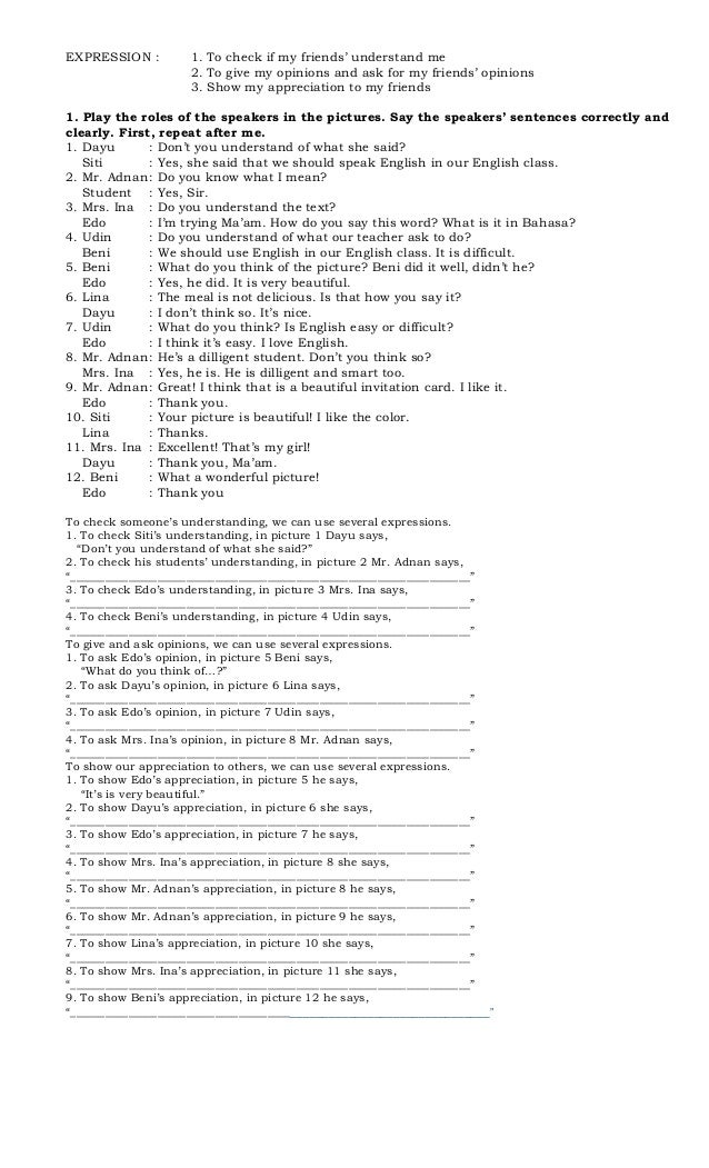 Soal Asking And Giving Opinion Kelas 8