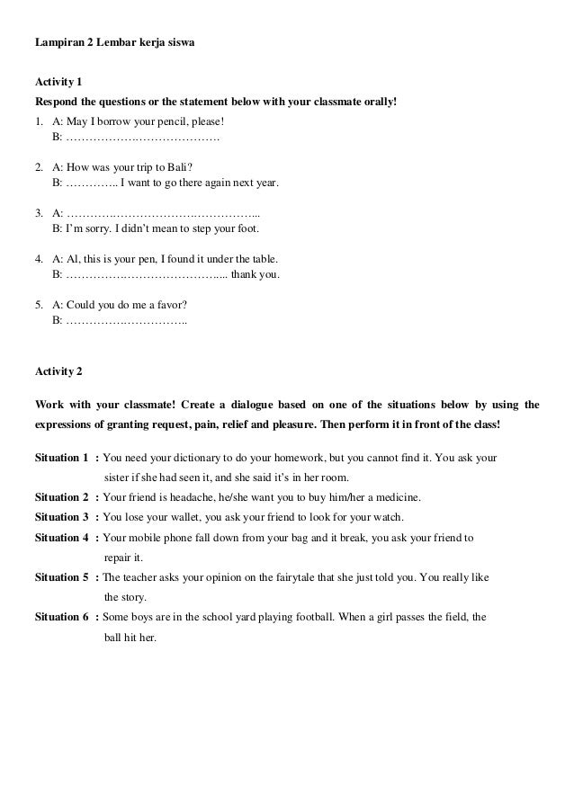 Contoh Soal Expressing Relief Pain And Pleasure Contoh