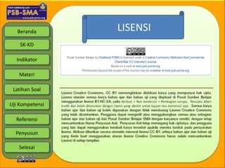 Beranda       LISENSI
    SK-KD

  Indikator

   Materi

 Latihan Soal

Uji Kompetensi

  Referensi

  Penyusun

   Selesai
 