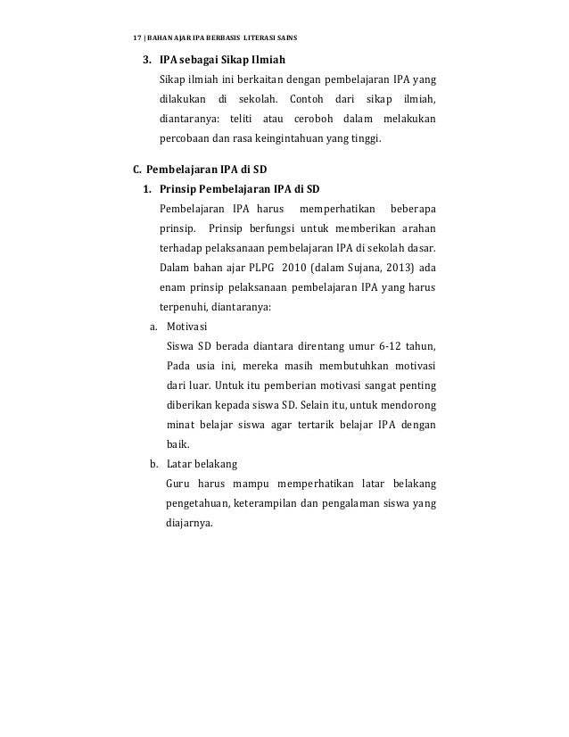 Bahan Ajar Ipa Berbasis Literasi Sains
