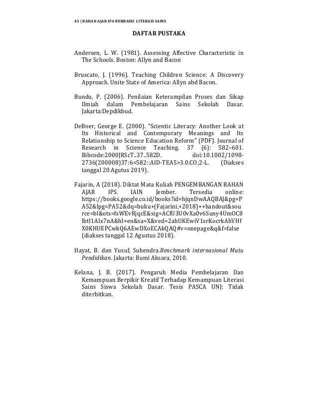 Bahan Ajar Ipa Berbasis Literasi Sains