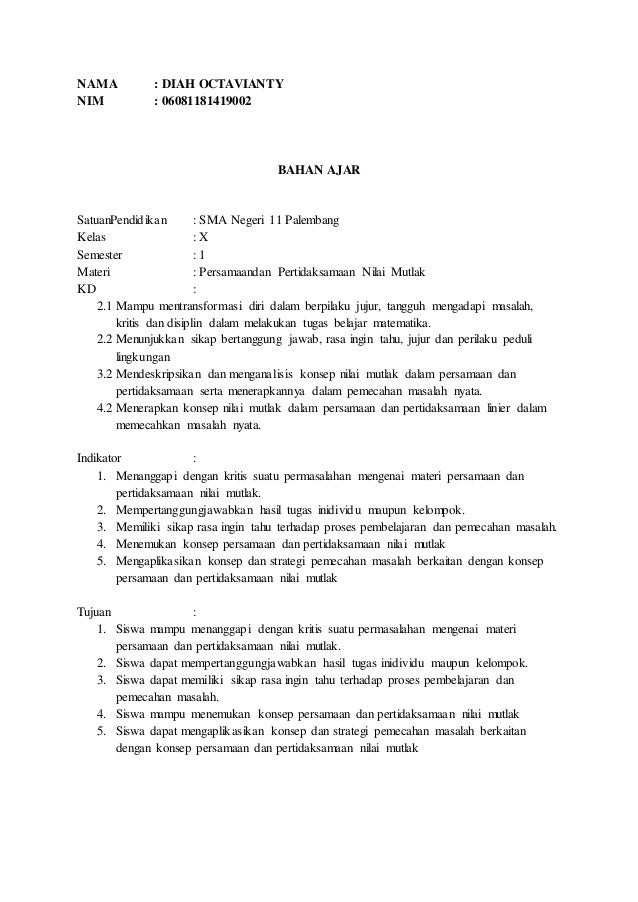 Bahan Ajar Matematika