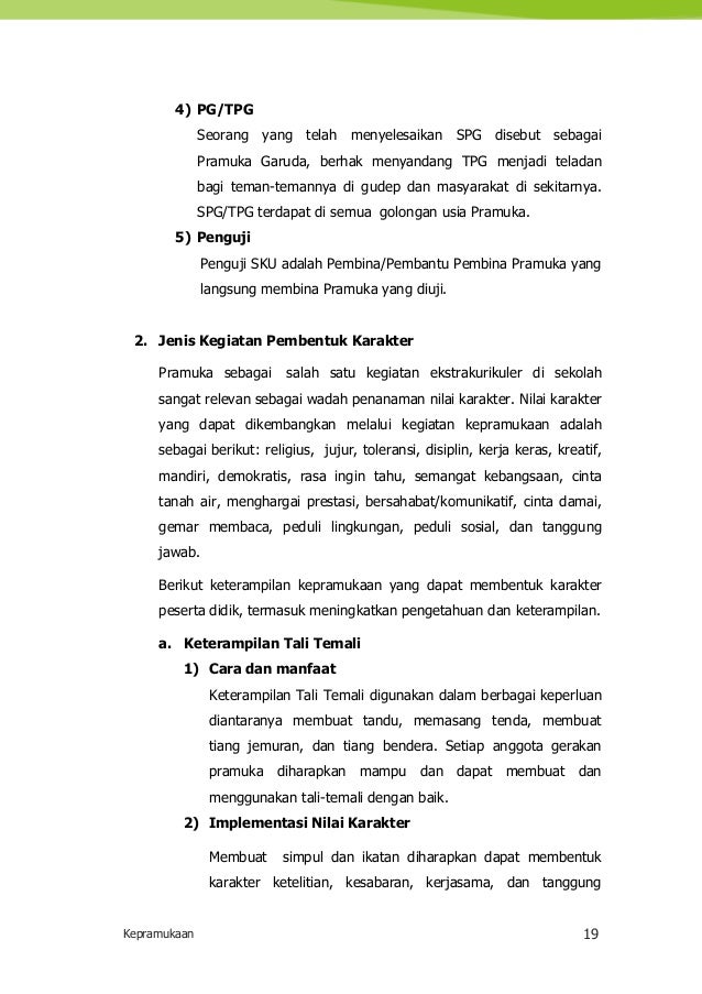 Bahan ajar kepramukaan implementasi kurikulum 2013 untuk 