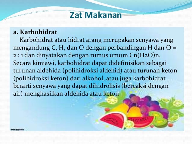 Bahan Ajar Makanan Zat Makanan Dan Gizi