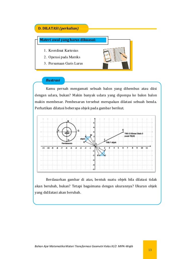 Bahan Ajar Materi Transformasi Geometri Kelas Xi 79209405