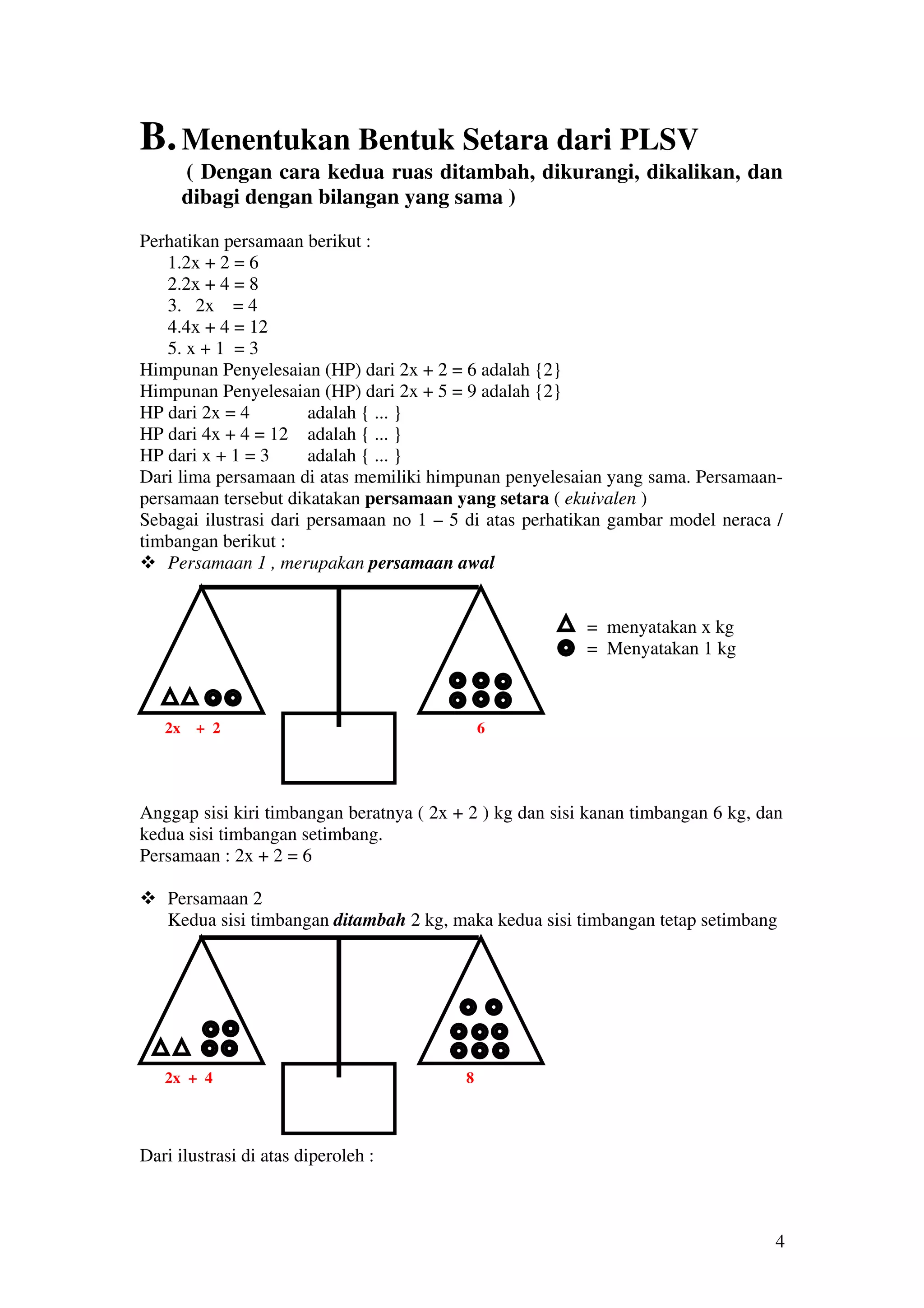Bahan ajar persamaan dan pertidaksamaan linear satu variabel | PDF