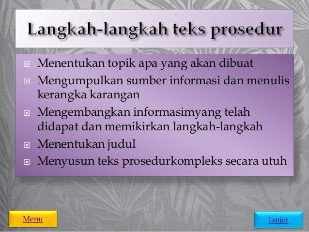 Menyusun Teks Prosedur Dengan Belajar asik