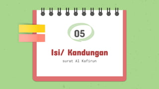05
Isi/ Kandungan
surat Al Kafirun
 