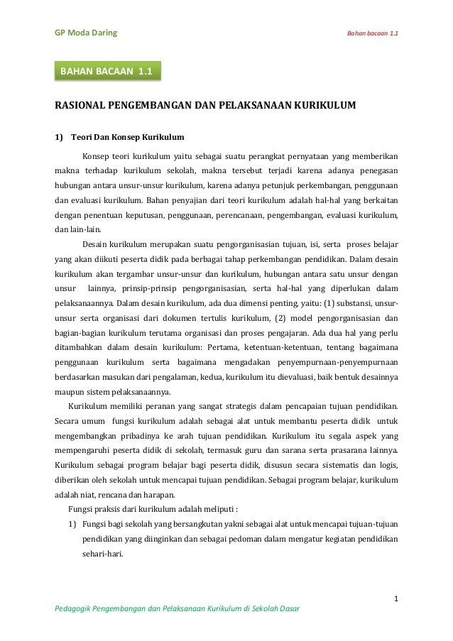 Rasional Pengembangan Dan Pelaksanaan Kurikulum Rasional Pengembangan Dan Pelaksanaan Kurikulum