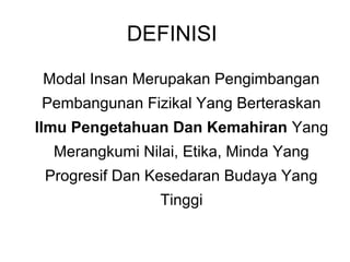Bahan ceramah modal insan | PPT