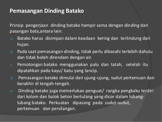 Bahan Dinding (Materi: Bahan Bangunan)