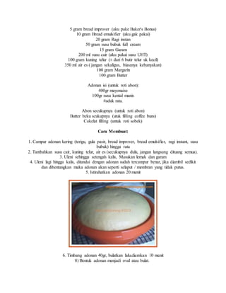 Bahan i roti boy | DOCX