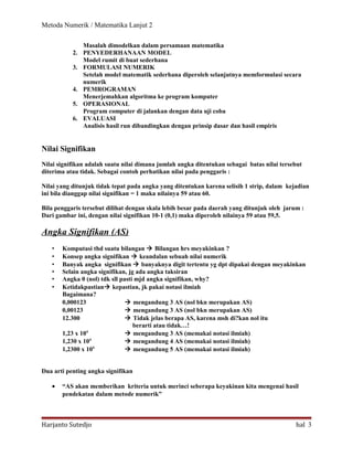 Bahan kuliah 1 metoda numerik | DOC
