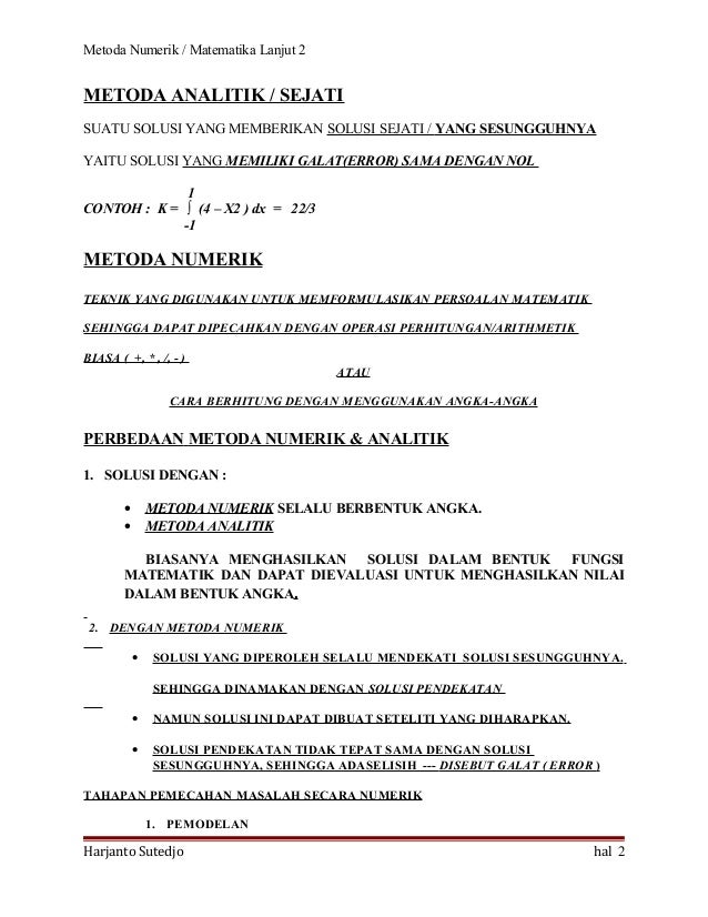 Bahan kuliah 1 metoda numerik