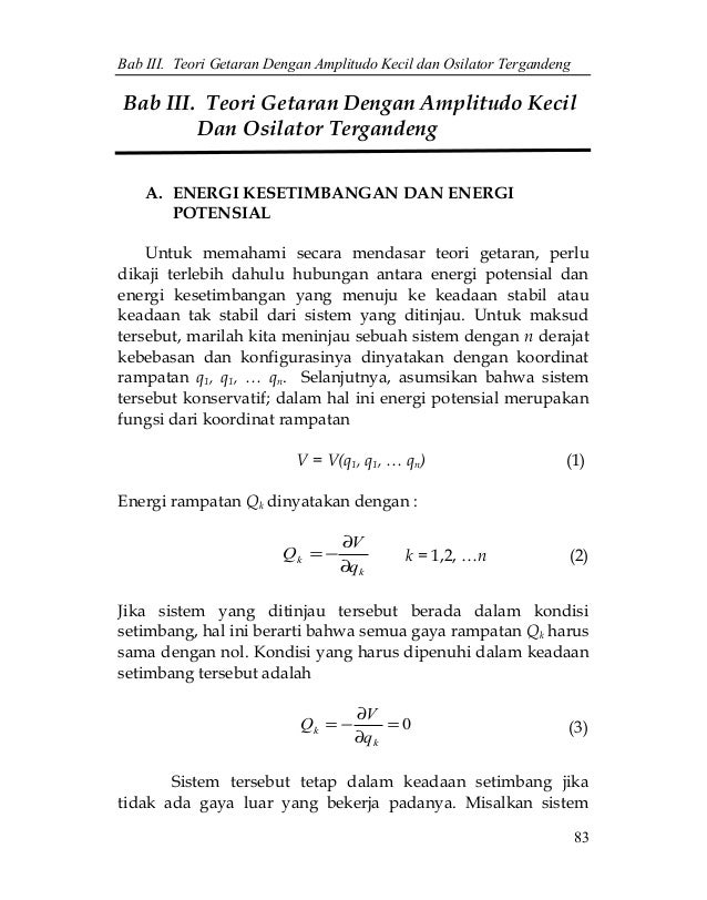 Bahan Kuliah Getaran Mekanis Pers Lagrange Bahan Kuliah Getaran Mekanis Pers Lagrange