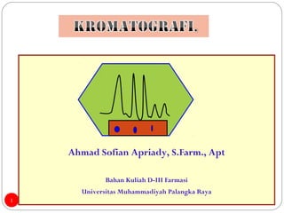 Ahmad Sofian Apriady, S.Farm., Apt

            Bahan Kuliah D-III Farmasi
      Universitas Muhammadiyah Palangka Raya
1
 