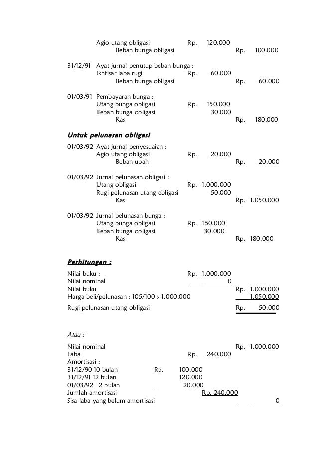 Bahan Kuliah Pengantar Akuntansi Ii Utang Obligasi