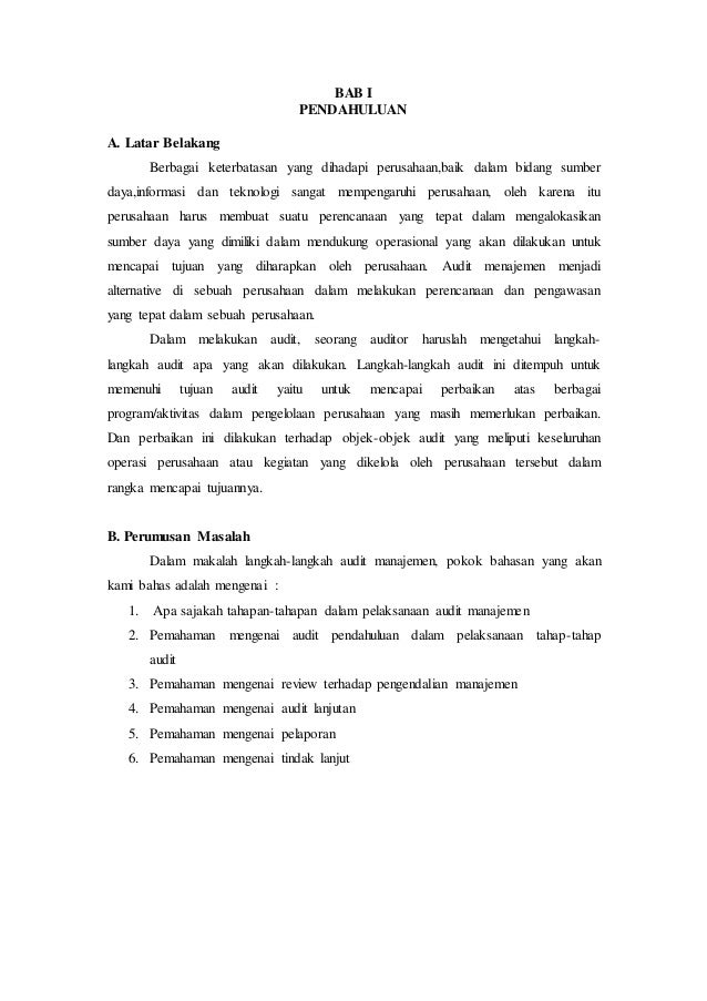 Format Makalah Bab 2 | makalah bab 2 audit manajemen Format Makalah Bab 2 | makalah bab 2 audit manajemen
